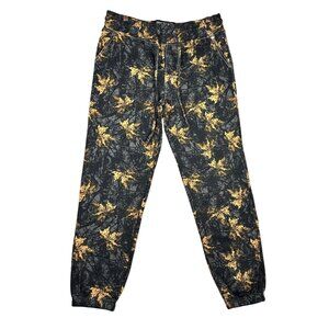 True Religion Men’s Joggers M Camo Leaf Print Drawstring Pants Streetwear Style